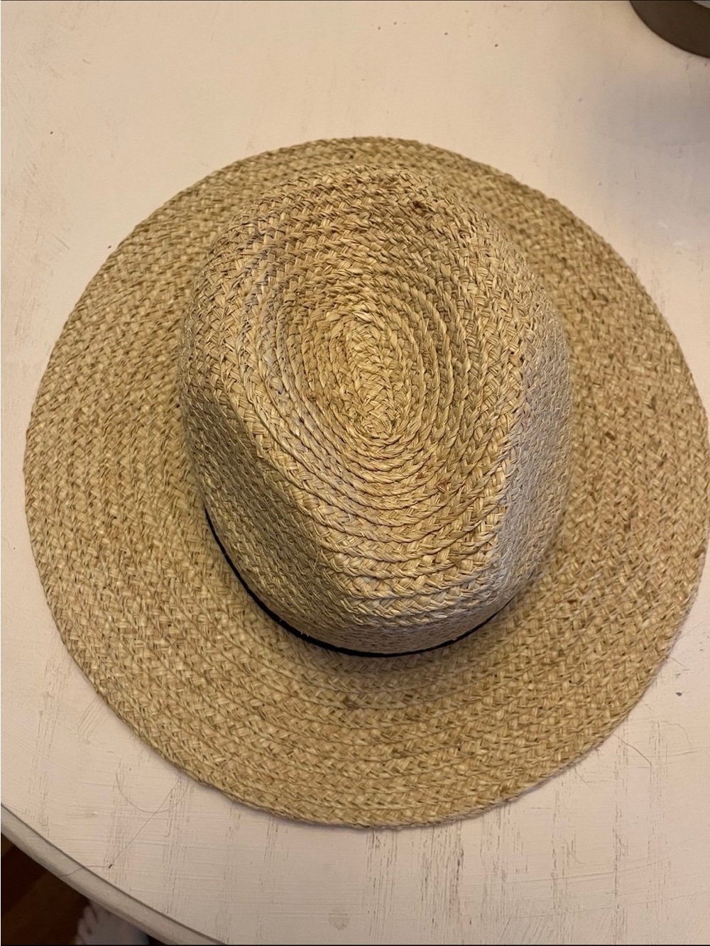 NATURAL LIFE Straw Sun Hat with Black Band